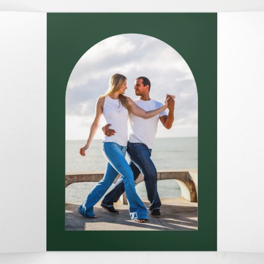 Faire-Part de Mariage Programme Menu Réponse Photo (Intérieur au milieu)