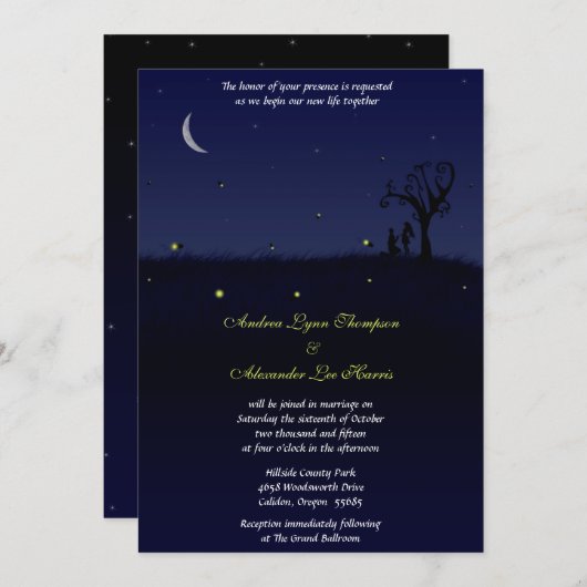 Faire-part de mariage Proposition Firefly (Devant / Derrière)