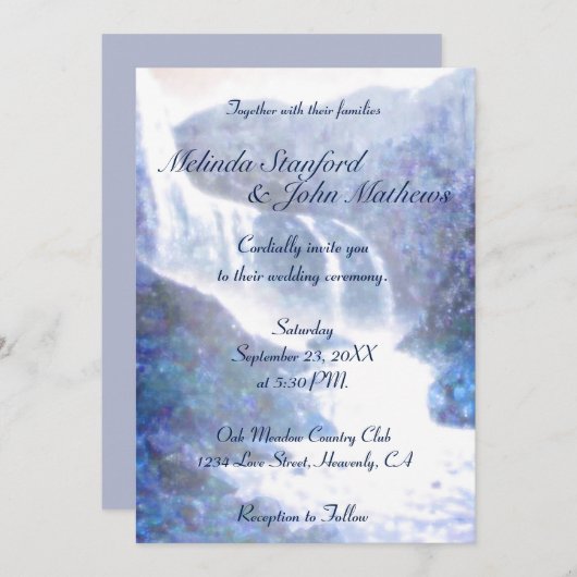 Faire-part de mariage| Purple cascade (Devant / Derrière)