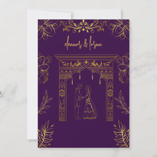 faire-part de mariage | Purple et or