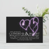 Faire-part de mariage Purple Two Hearts Sparklers (Debout devant)