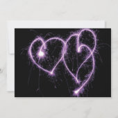 Faire-part de mariage Purple Two Hearts Sparklers (Dos)