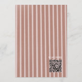 Faire-part de mariage QR à rayures verticales rose (Dos)