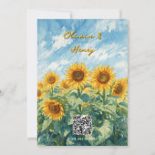 Faire-part de mariage QR Code Tournesol Inspiré de (Dos)