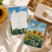 Faire-part de mariage QR Code Tournesol Inspiré de