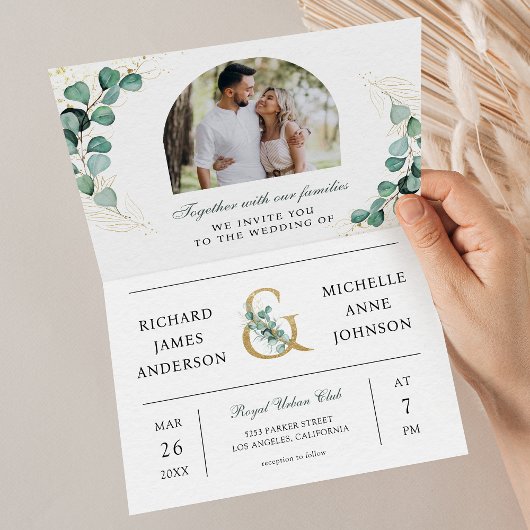 Faire-part de mariage QR Code tout-en-un avec arch