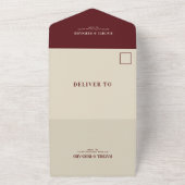 Faire-part de mariage QR Code Typographie Rouge Pr (Dehors)