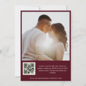 Faire-part de mariage QR Code typographique Burgun (Dos)