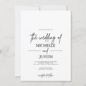 Faire-part de mariage QR noir blanc (Devant)