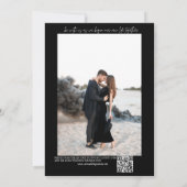Faire-part de mariage QR noir blanc (Dos)