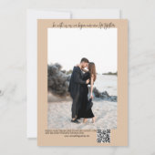Faire-part de mariage QR Tan Beige (Dos)
