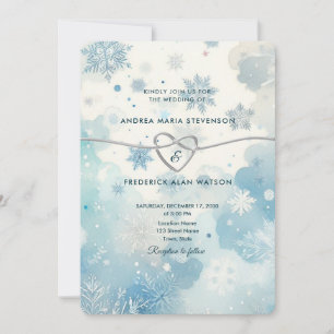 Faire-part de mariage QR Winter Wonderland