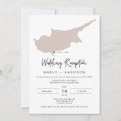 Faire-part de mariage QUINN Blush Cyprus Map Récep (Devant)