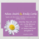 Faire-part de mariage radiant de la marguerite des (Devant / Derrière)