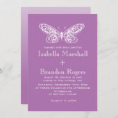 Faire-part de mariage radiante à papillon orchidée (Devant / Derrière)