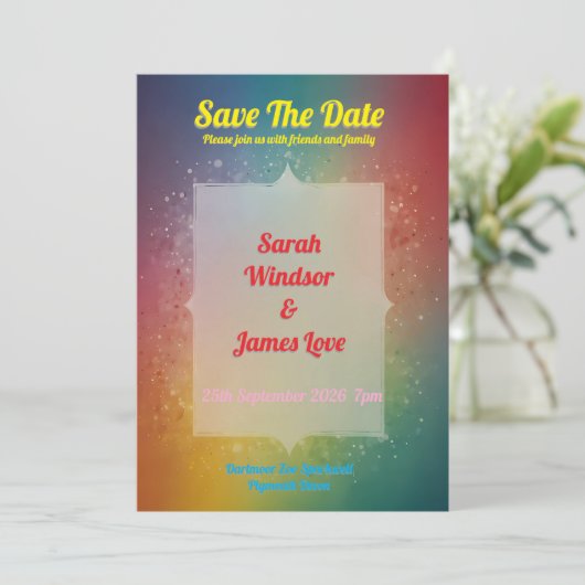 Faire-part de mariage Rainbow (Debout devant)