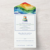 Faire-part de mariage Rainbow Cake (À l'intérieur)