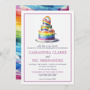 Faire-part de mariage Rainbow Cake