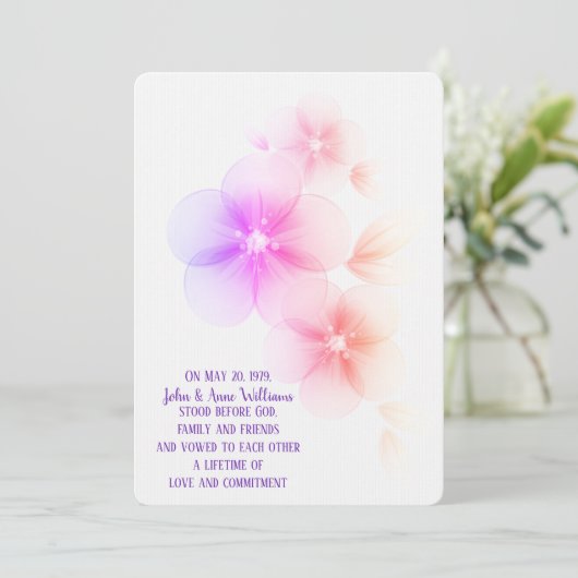 Faire-part de mariage Rainbow Cherry Blossom (Debout devant)