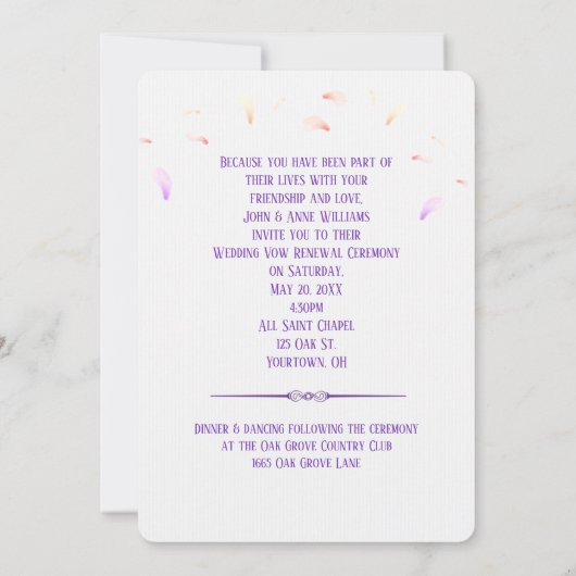 Faire-part de mariage Rainbow Cherry Blossom (Dos)