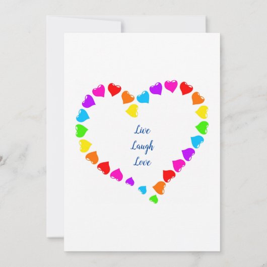 Faire-part de mariage Rainbow Hearts (Dos)