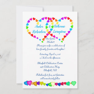 Faire-part de mariage Rainbow Hearts 