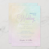 Faire-part de mariage Rainbow Pastel Abstrait mode (Devant / Derrière)