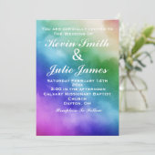 Faire-part de mariage Rainbow Watercolor (Debout devant)