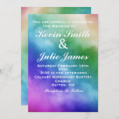 Faire-part de mariage Rainbow Watercolor (Devant / Derrière)