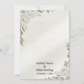 Faire-part de Mariage Ranunculus Blanc Neutre & Br (Dos)