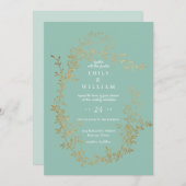 Faire-part de mariage rare Turquoise (Devant / Derrière)