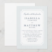 Faire-part de mariage rayé à cadre incurvé (Devant / Derrière)