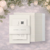 Faire-part de mariage rayé beige neutre