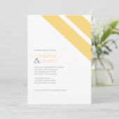 Faire-part de mariage rayé jaune et gris (Debout devant)