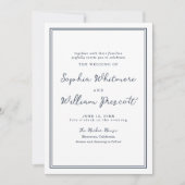 Faire-part de mariage rayé marine (Devant)