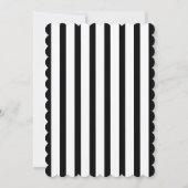 Faire-part de mariage rayé noir et blanc à bord fe (Dos)