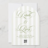 Faire-part de mariage rayé vert (Dos)