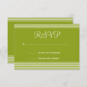Faire-part de mariage rayé vert et blanc RSVP (Devant / Derrière)