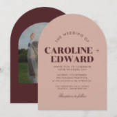 Faire-part de mariage rayée de luxe (Devant / Derrière)