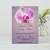 Faire-part de mariage rayonnant pourpre d'orchidée (Debout devant)