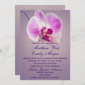 Faire-part de mariage rayonnant pourpre d'orchidée (Devant / Derrière)