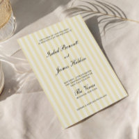 Faire-part de mariage rayures jaunes tendres