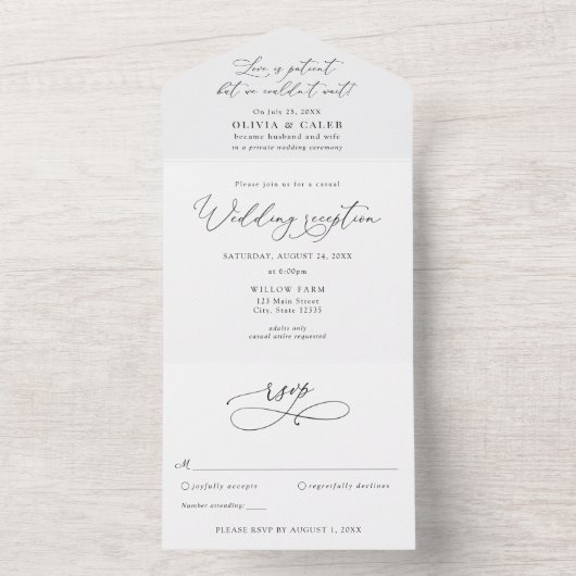 Faire-part de mariage Réception de mariage  (À l'intérieur)