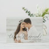 Faire-part de mariage & réception noir Photo (Debout devant)