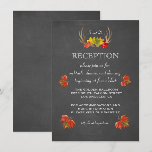 Faire-Part de Mariage | RÉCEPTION Rustique Bois de (Devant / Derrière)