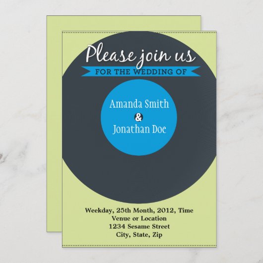 Faire-part de mariage record de cru (Devant / Derrière)