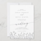 Faire-part de mariage recto verso Fleur sauvage Ca (Devant)