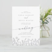 Faire-part de mariage recto verso Fleur sauvage Ca (Debout devant)