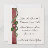 Faire-part de mariage Red and Green Post (Devant)