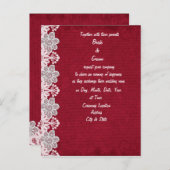 Faire-part de mariage Red Lace (Devant / Derrière)
